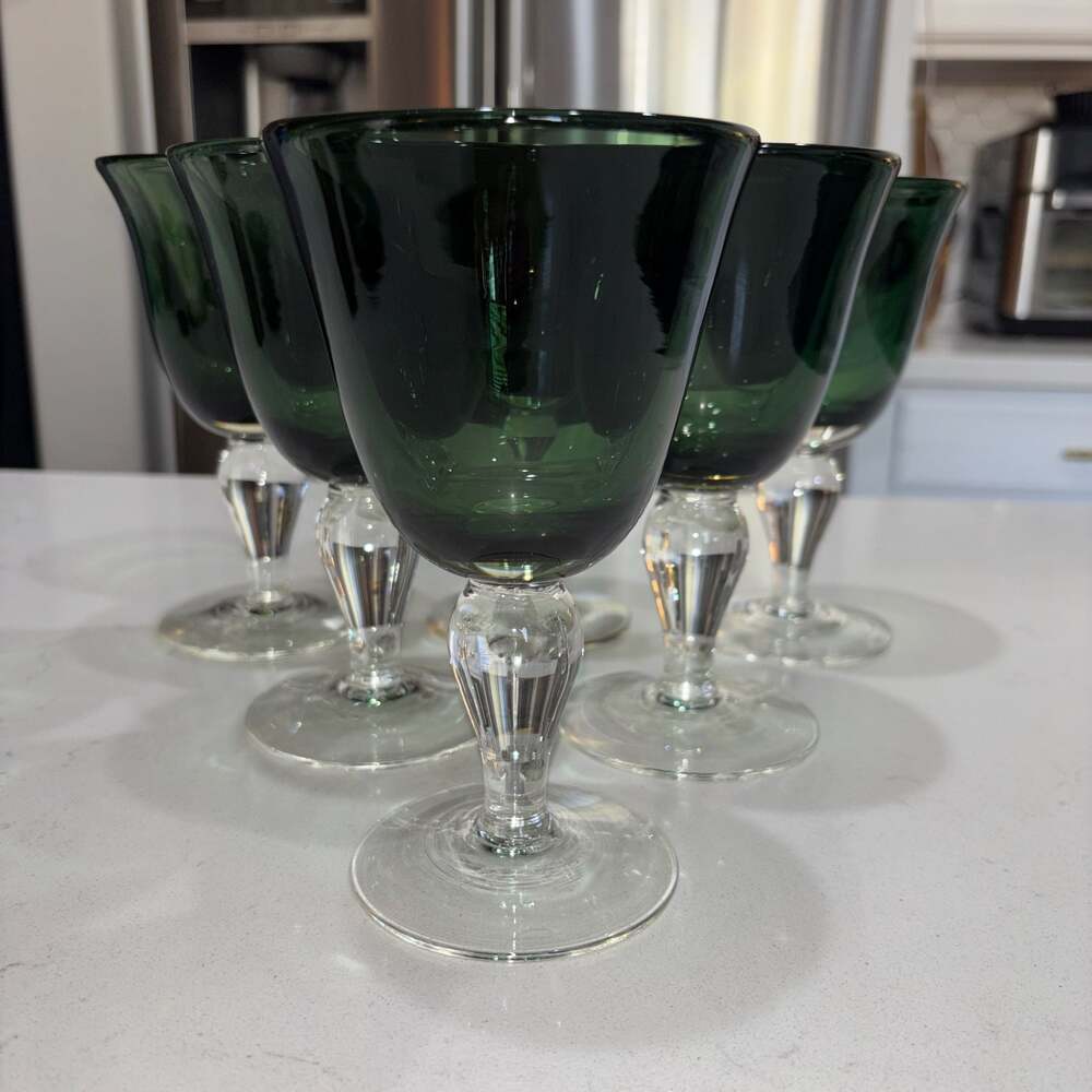Artland Salute Sage Green Wine Glasses Set of 6